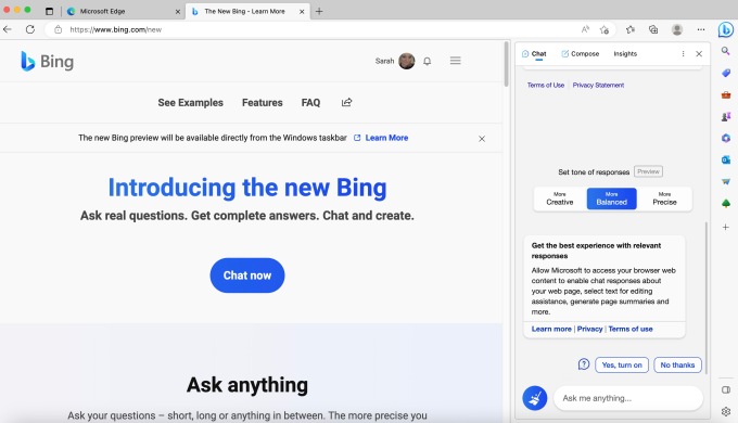 Microsofts new Bing AI chatbot arrives in the stable version of its Edge web browser | SBM Global News