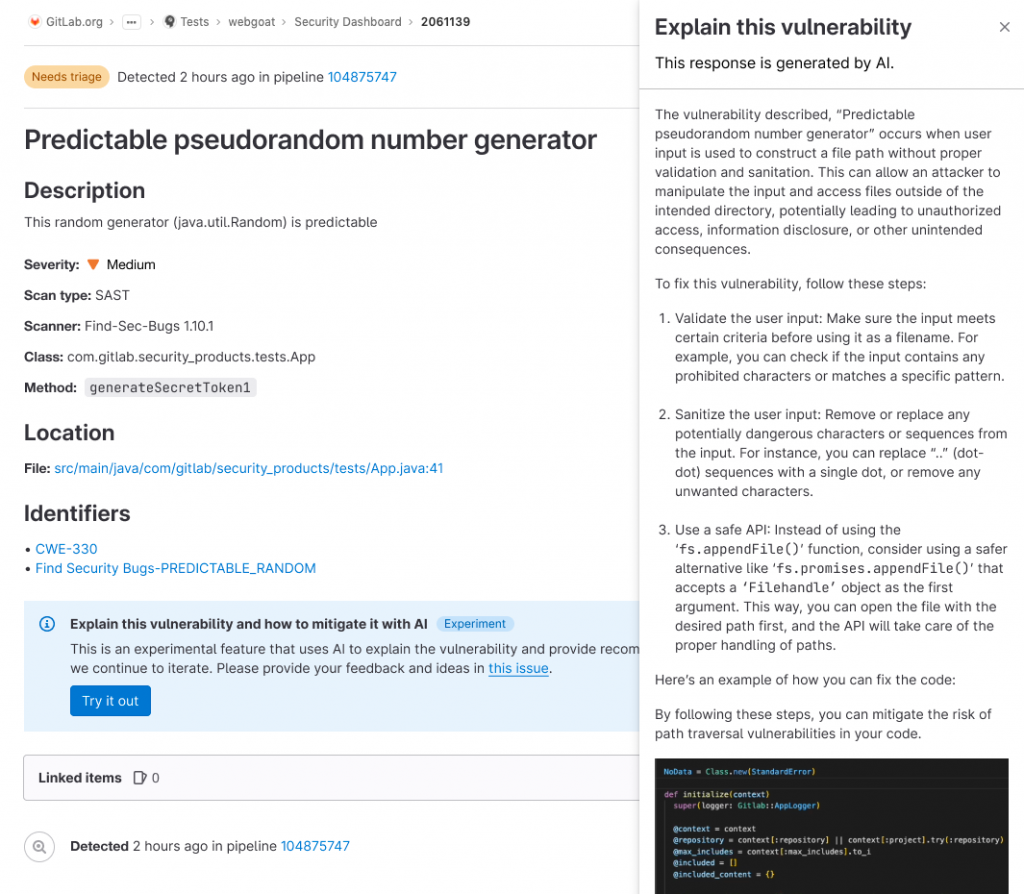 GitLabs new security feature uses AI to explain vulnerabilities to developers | SBM Global News